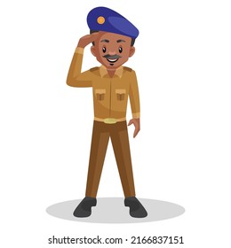 Traffic Policeman Saluting Vector Graphic Illustration Stock Vector ...