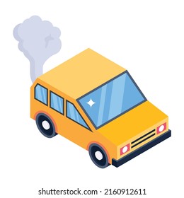 A Traffic Pollution Isometric Modern Icon 


