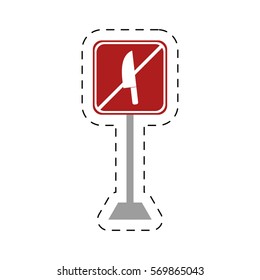 traffic prohibited knife arm weapon vector illustration eps 10