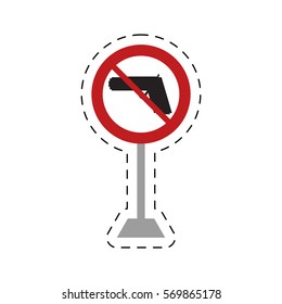 traffic prohibited road gun weapon danger vector illustration eps 10