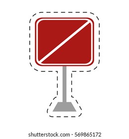 traffic prohibited square sign pole vector illustration eps 10
