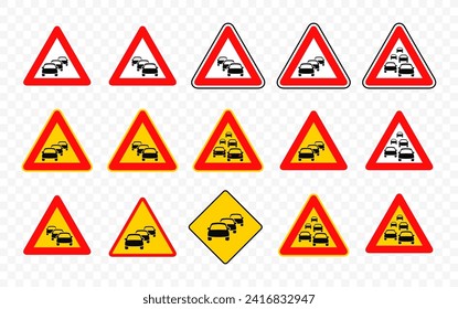 Traffic queues road sign vector design