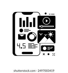 Icono de glifo de clasificación de tráfico, Ilustración vectorial