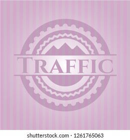 Traffic realistic pink emblem