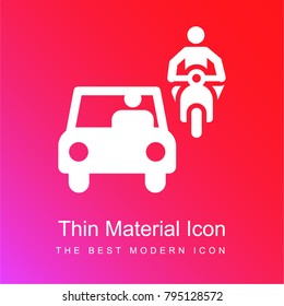 Traffic red and pink gradient material white icon minimal design