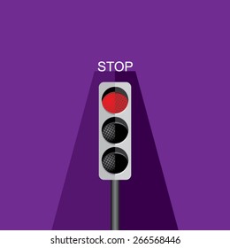 traffic red signal stop idea vector illustration