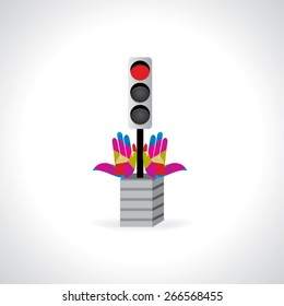 traffic red signal stop idea concept 