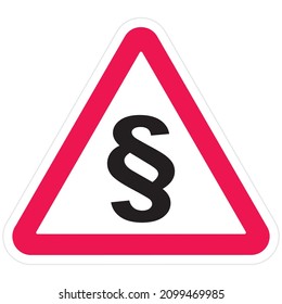 Traffic regulations, Warning triangle with paragraph on the white background. Eps 10 vector file.