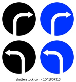 Traffic to the right and to the left. Road sign