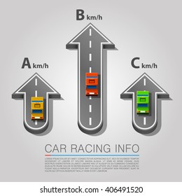 Traffic road with cars. Vector illustration