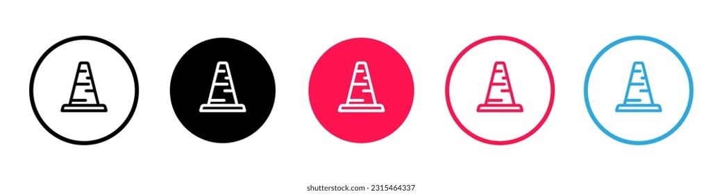 Traffic or road cone icon. Safety cone to separate from the accident, construction works or maintenance. Warning sign. Vector