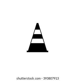Traffic road cone. Vector icon