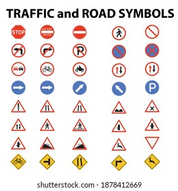 Traffic Road Different Symbols Stock Vector (Royalty Free) 1878412669 ...