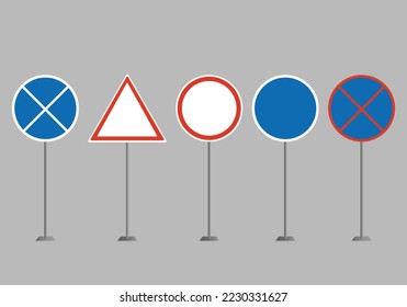 Señales realistas de los caminos de tránsito, señales de tráfico y conjuntos de vectores realistas de punteros