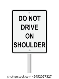 Traffic road sign Do not drive on shoulder on white background svg