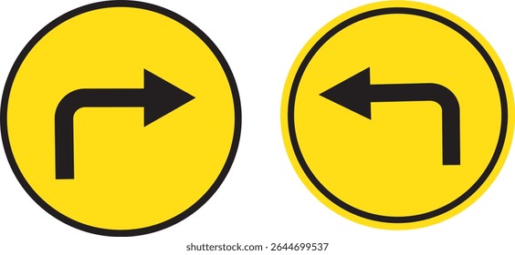 sinal de estrada de trânsito ícone vetor design, sem virar à direita, à esquerda, u virar sinais, fundo de vetor, instrução de volta em vermelho círculo sinal vetor,
