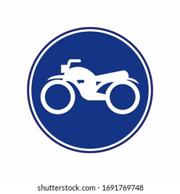 Signo De Carretera De Tráfico Mantiene La Motocicleta, Ilustración Vectorial, Aislada En La Etiqueta De Fondo Blanco.