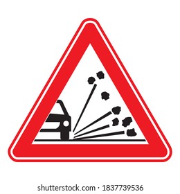 Traffic, road sign. Loose material floor plate
