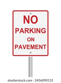 Traffic road sign No parking on pavement background