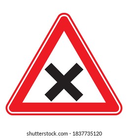 Traffic, road sign. uncontrolled intersection
