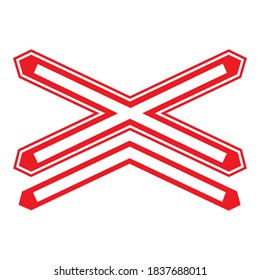 Traffic, road sign. uncontrolled railway crossing
