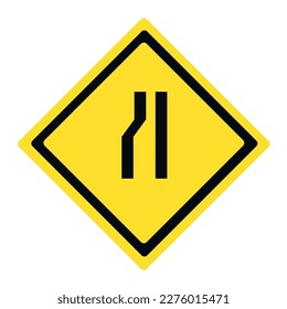 vector de señalización de tráfico.
el camino se reduce a la derecha.