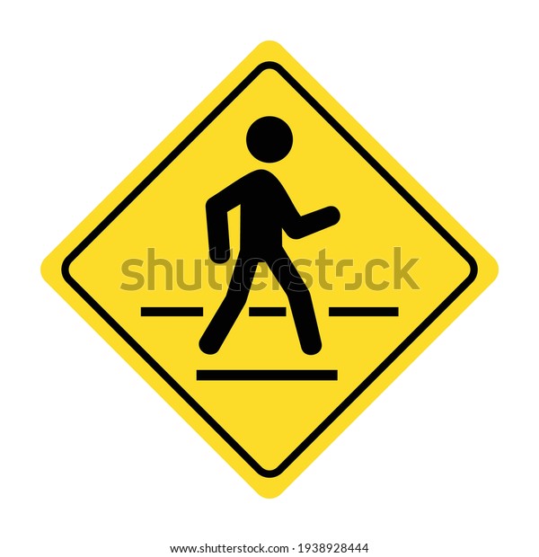 Traffic Road Signs Pedestrian Crossing Ahead Stock Vector (Royalty Free ...
