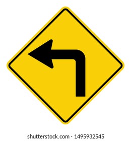 Traffic road signs yellow black diamond label.  