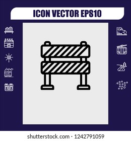 traffic roadblock icon vector