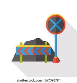 traffic roadblocks flat icon