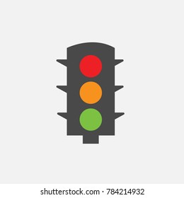 traffic robot lights green red and orange on lights for road vector icon