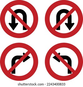 Símbolos Reglas de tráfico Leyes Concepto Ilustración Icono No Turno