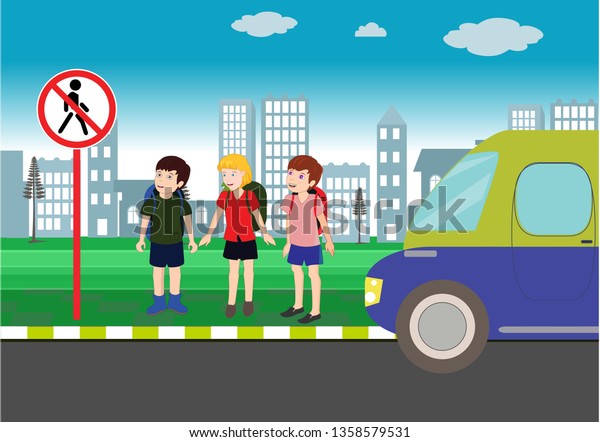 traffic rules. traffic rules training.\
pedestrian crossing prohibited sign. traffic\
signs
