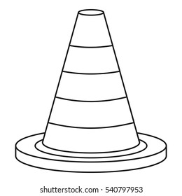 Traffic safety cone icon. Outline illustration of traffic safety cone vector icon for web