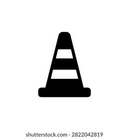 Traffic Safety Cone Solid Icon for Road Construction and Parking Management