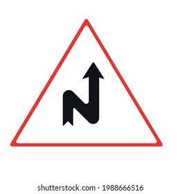 traffic showing dangerous bends to the right
sign board.
Vector design Eps 10.