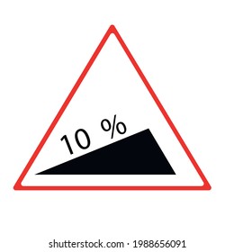 traffic showing dangerous slope exit
sign board.
Vector design Eps 10.
