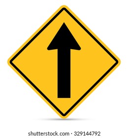 Traffic Sign, Ahead only sign on white background, Vector EPS10