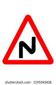 traffic sign, attention sharp turns vector