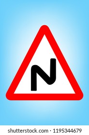 traffic sign, attention sharp turns vector