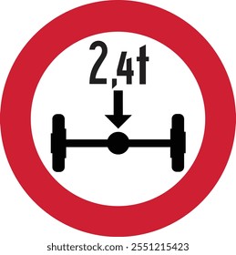 Traffic Sign: Axle Weight Limit 2.4 Tons