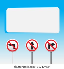 Traffic sign background with white banner space for text