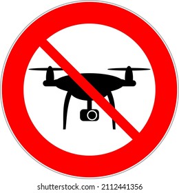 Señal de tráfico como prohibición de volar con drones y otros vehículos aéreos no tripulados