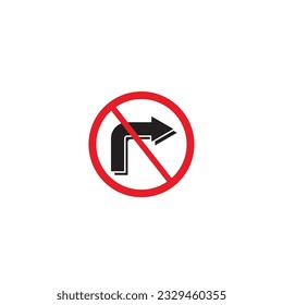 traffic sign, can't turn left vector, can be use on all media, because made with high resolution