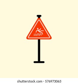 Traffic sign Caution danger of falling into the water