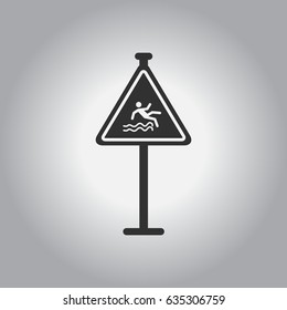 Traffic sign Caution danger of falling into the water