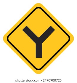 traffic sign, Cautionary Y junction