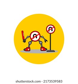ilustración vectorial de mascota de caracter de señalización de tráfico, perfecta para publicidad, símbolos, mascotas, carteles, afiches, folletos, logotipos, etc.