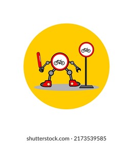 traffic sign character mascot vector illustration, perfect for advertising, symbols, mascots, signs, posters, brochures, logos, etc.