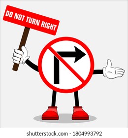 traffic sign character vector prohibited turn right